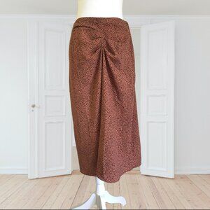 New Nine West Ruched Skirt Brown Animal Print Women’s Size M